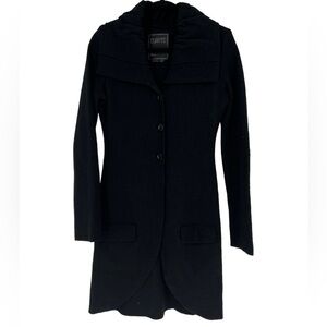 Duarte Black Boiled Wool Shawl Collar Sweater Cardigan Jacket Size M or S